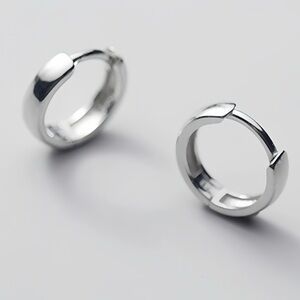 Solid Silver tiny huggie earrings- SH005 12mm